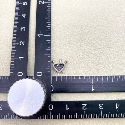 Sterling Silver Sword Piercing Through Heart Earrings