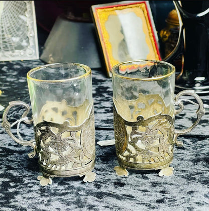 Antique Persian Tea Glass Set (2)