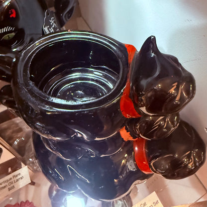 Antique Black Cat Stacking Teapot Set