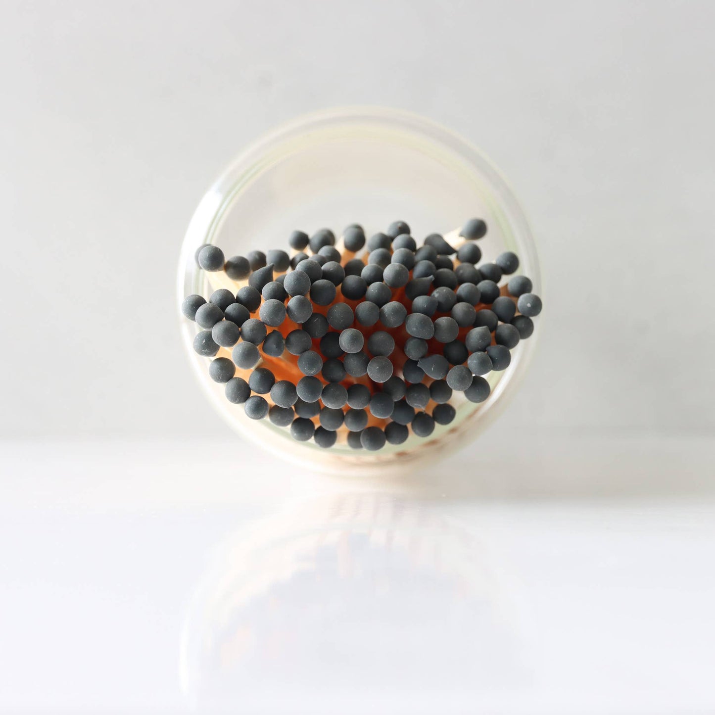 Black Candle Fireplace Matches in Wood Lid Jar