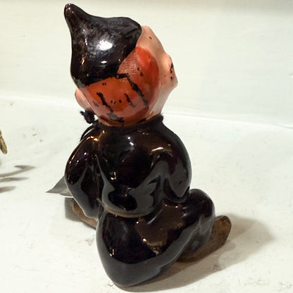Antique Elf Figurine Wearing Black