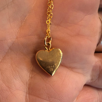 Antique Mini Heart Locket Gold Filled 2