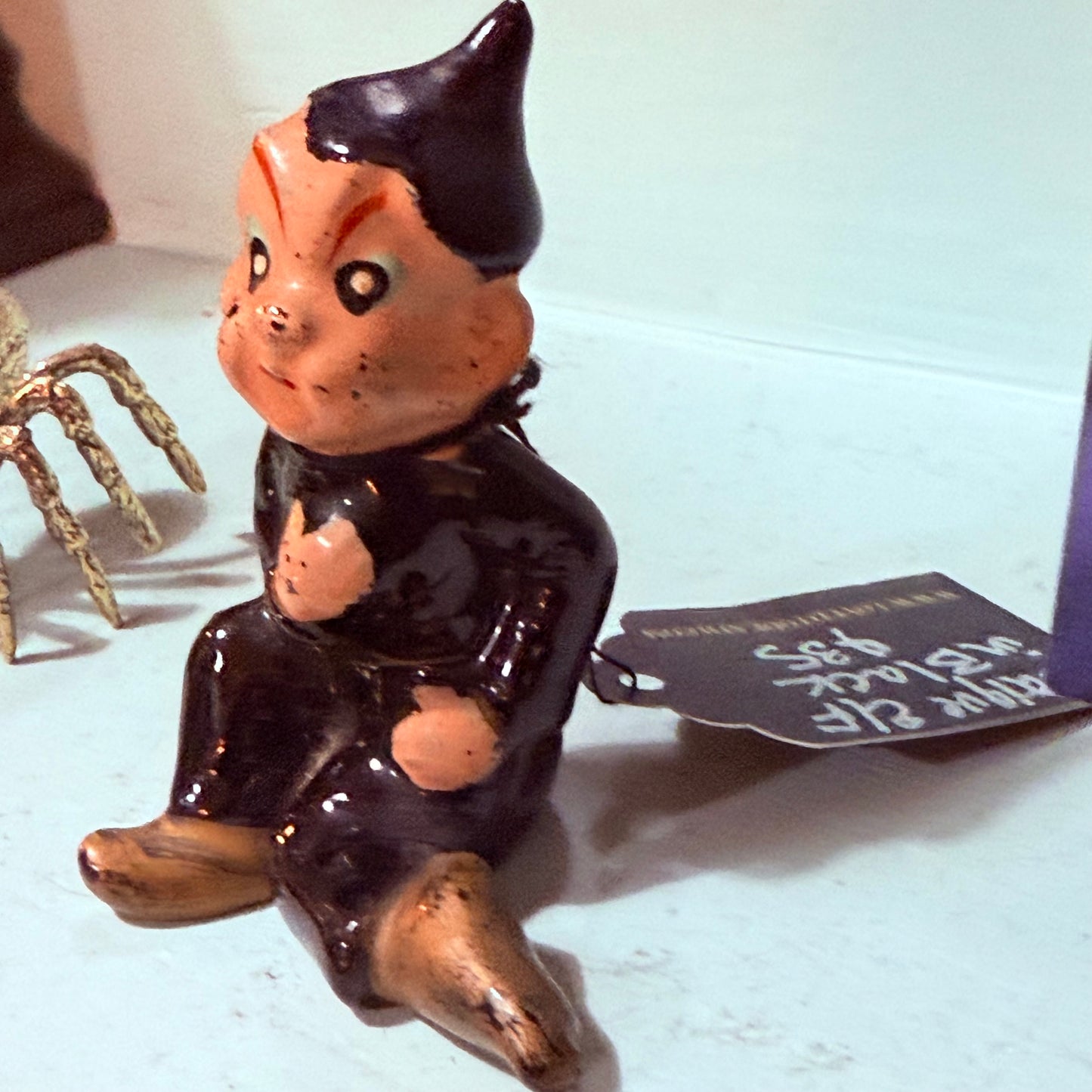 Antique Elf Figurine Wearing Black