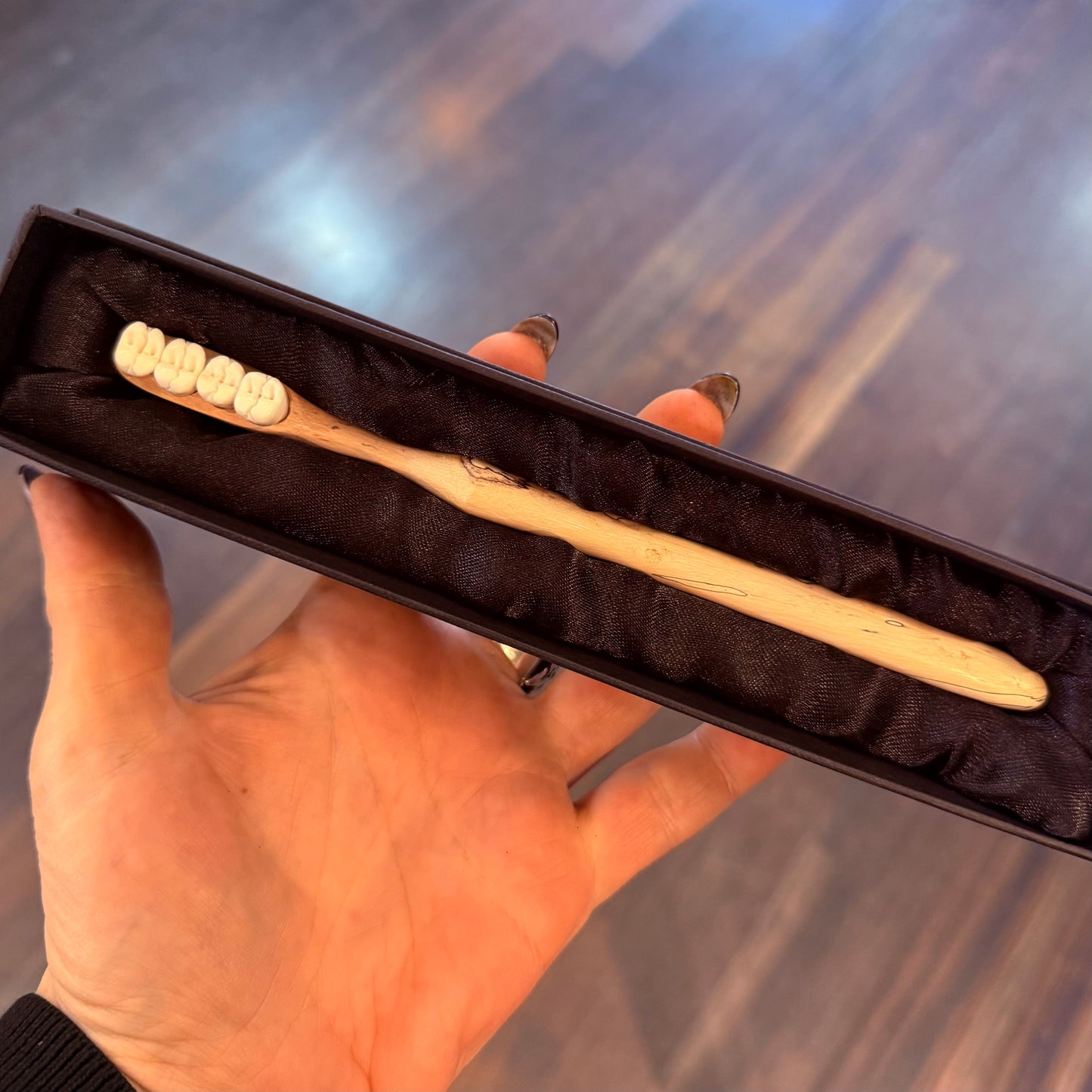 Wood & Antler Carved Toothbrush