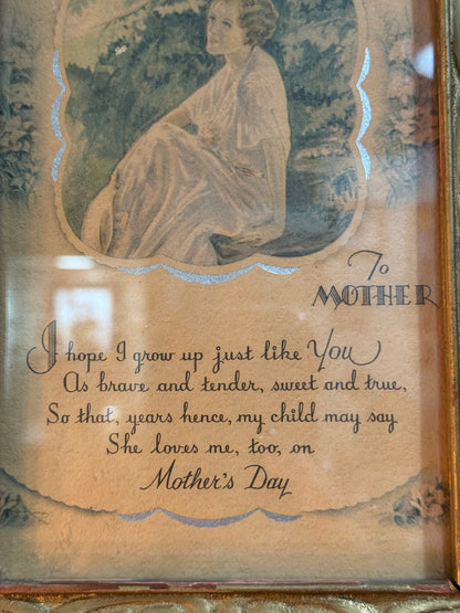 Antique 1940’s Mother Gold Framed