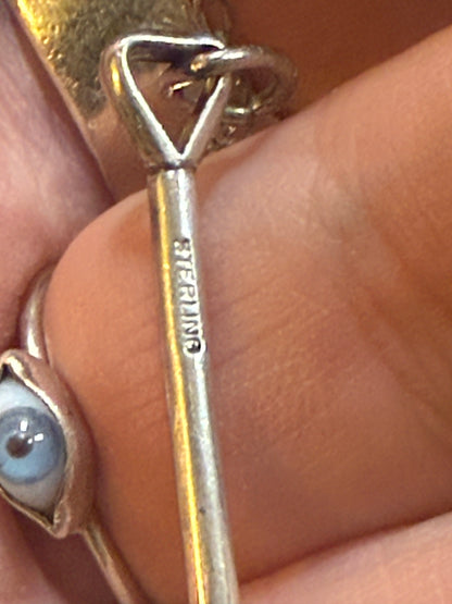 Early 1900’s Glass Vial Sterling Mini Shovel Spoon