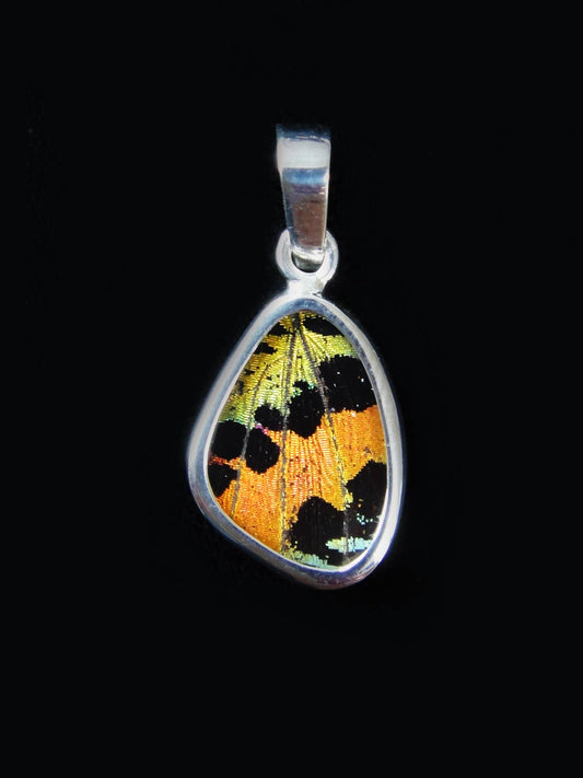 Sterling Silver "Sunset Moth" Tiny Butterfly Pendant