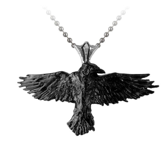 Black Raven Pendant Pewter