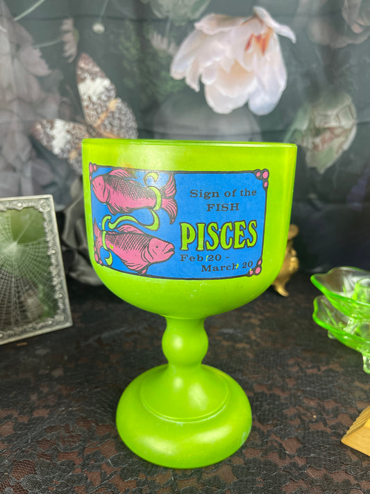 Vintage Pisces Astrology Goblet