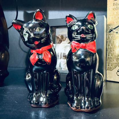 Antique Black Cat Salt & Pepper Shakers