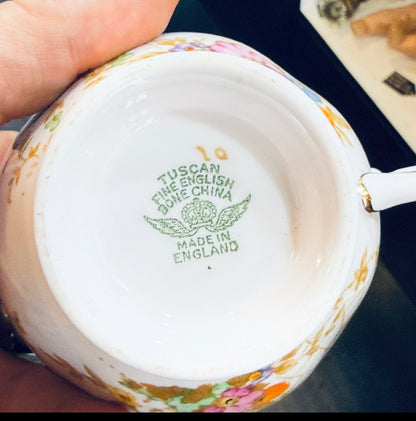 Antique Baby Pink Spiderweb Teacup Saucer