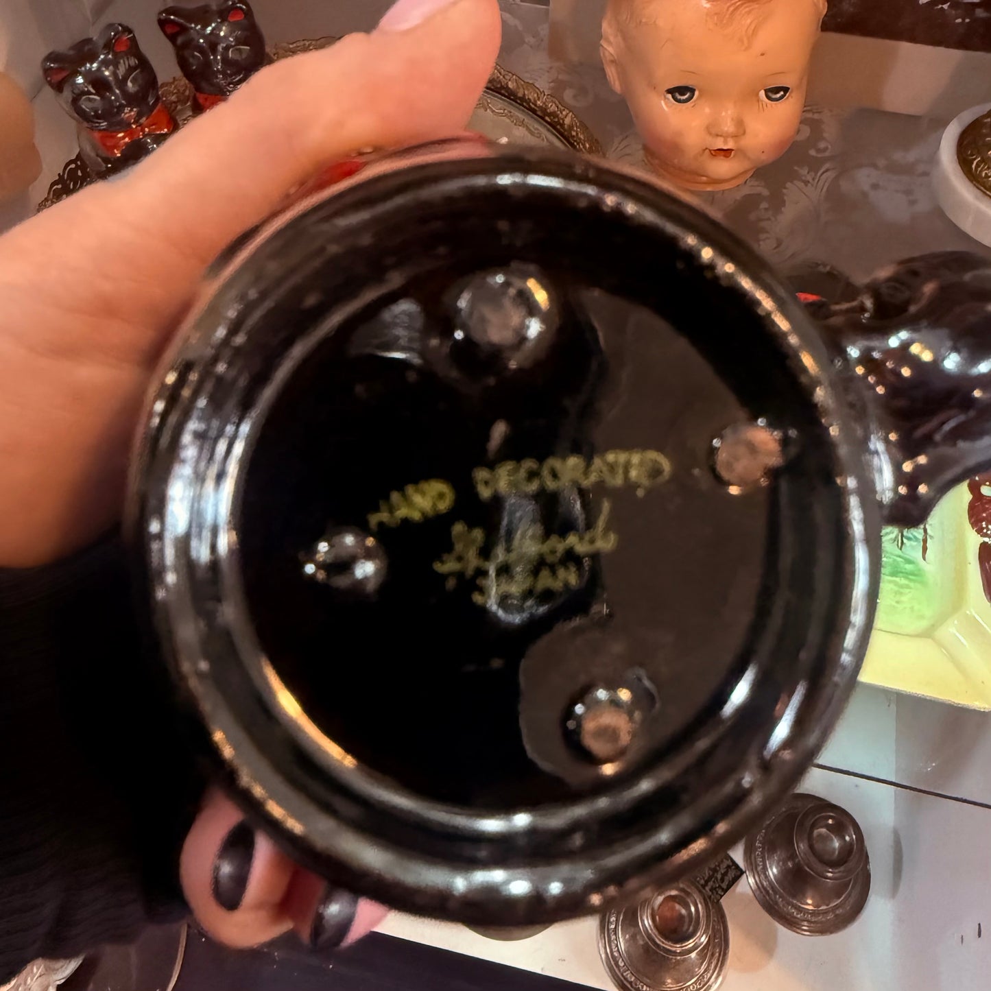 Antique Black Cat Mug Small