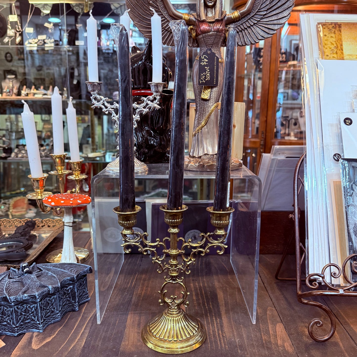 Antique Triple Candelabra 7 1/2"