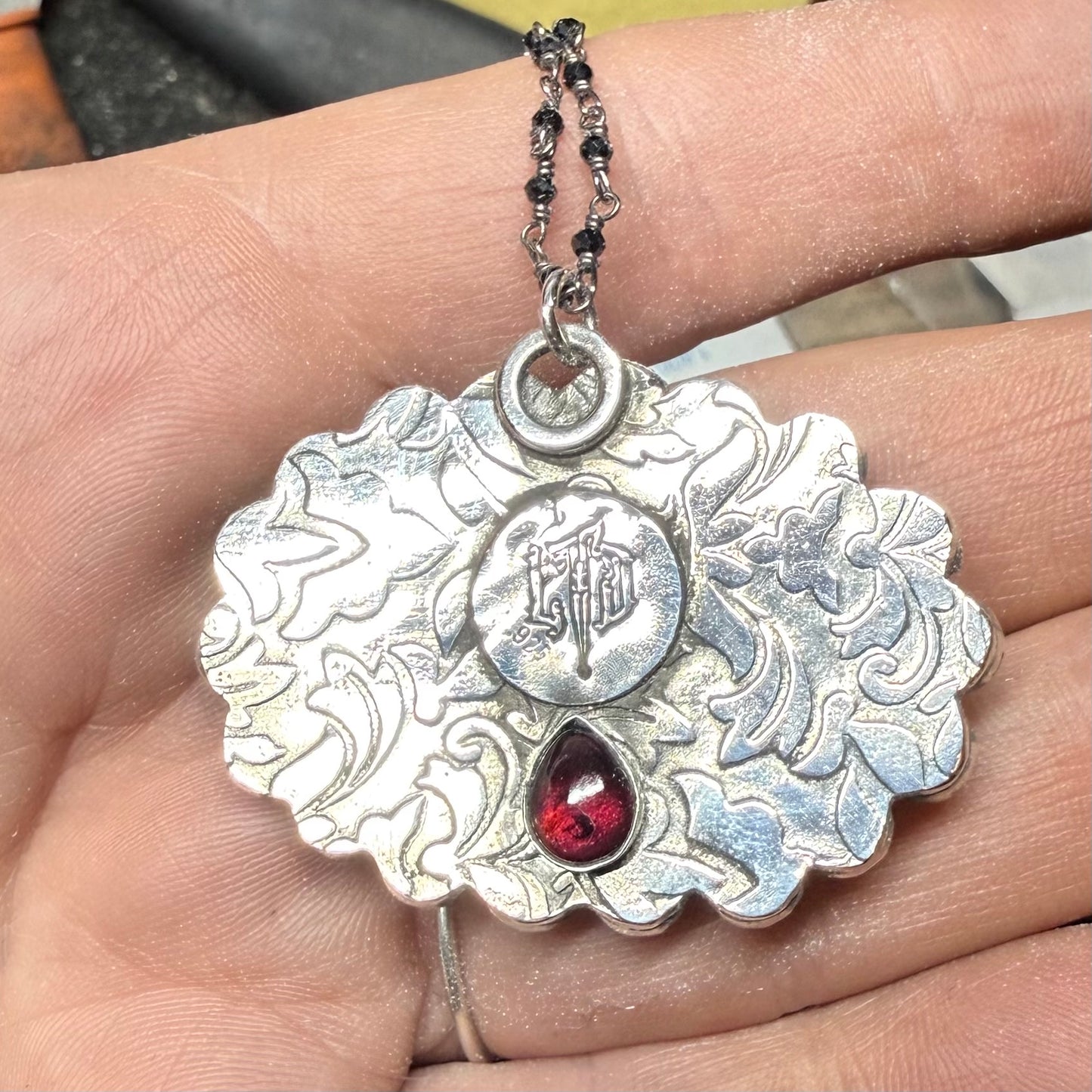 Sterling Gothic Victorian Lover’s Eye Necklace Mabel