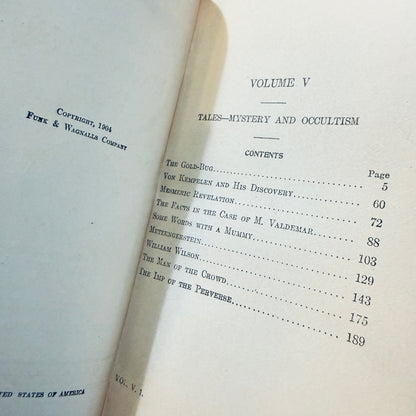 The Works of Edgar Allan Poe 1904 Mystery Occultism Black Book