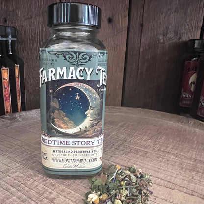 Bedtime Story Herbal Tea Blend vintage moon Glass jar