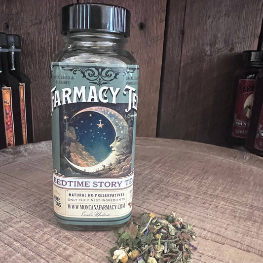 Bedtime Story Herbal Tea Blend vintage moon Glass jar