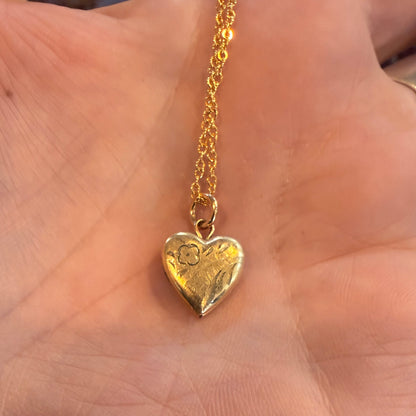 Antique Mini Heart Locket Gold Filled 2