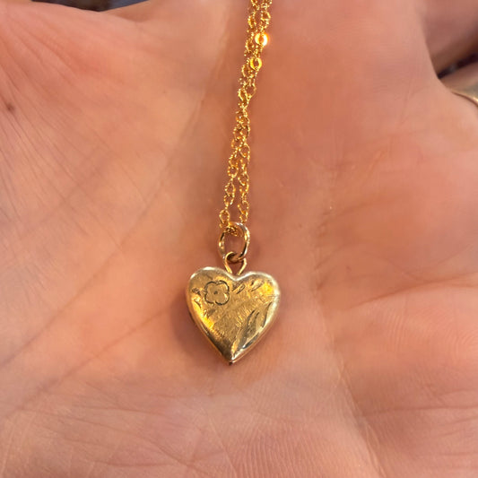 Antique Mini Heart Locket Gold Filled 2