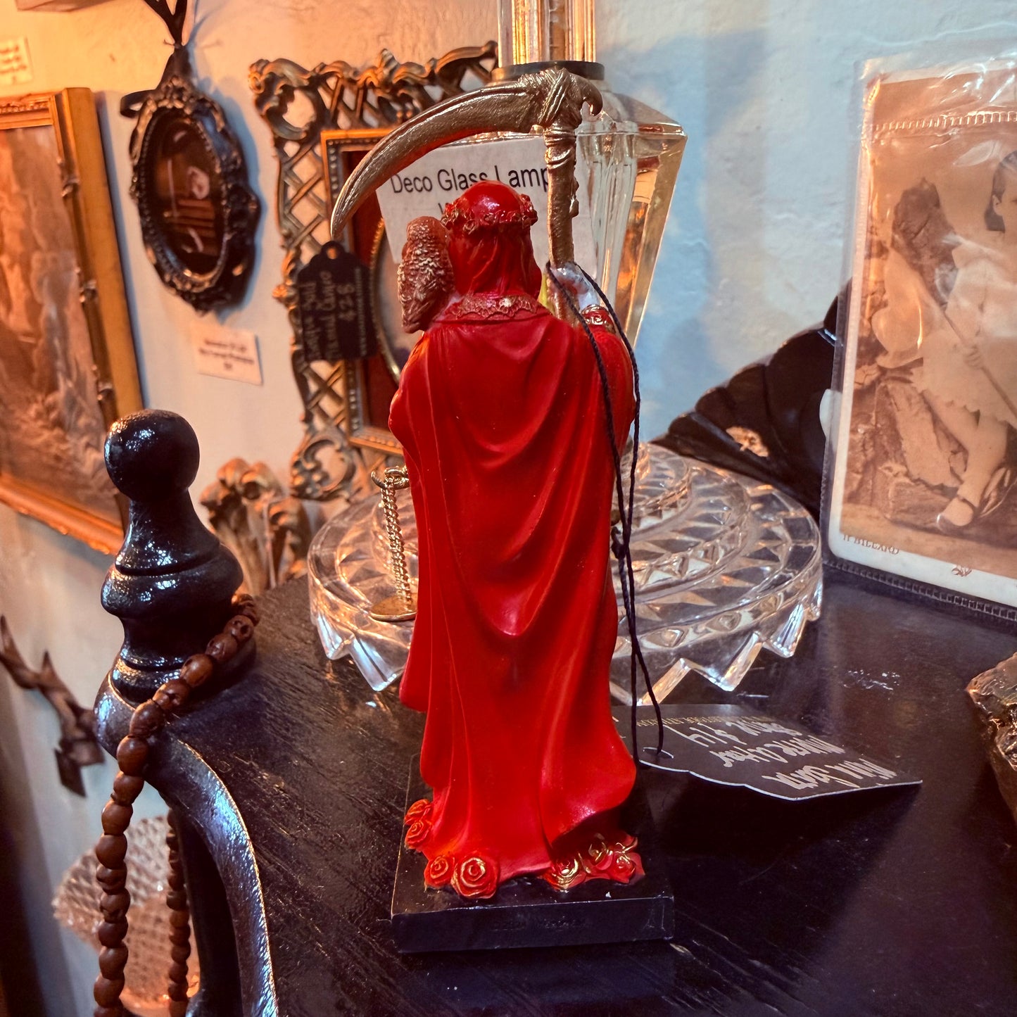 Santa Muerte Altar Figure Red Robe 4”