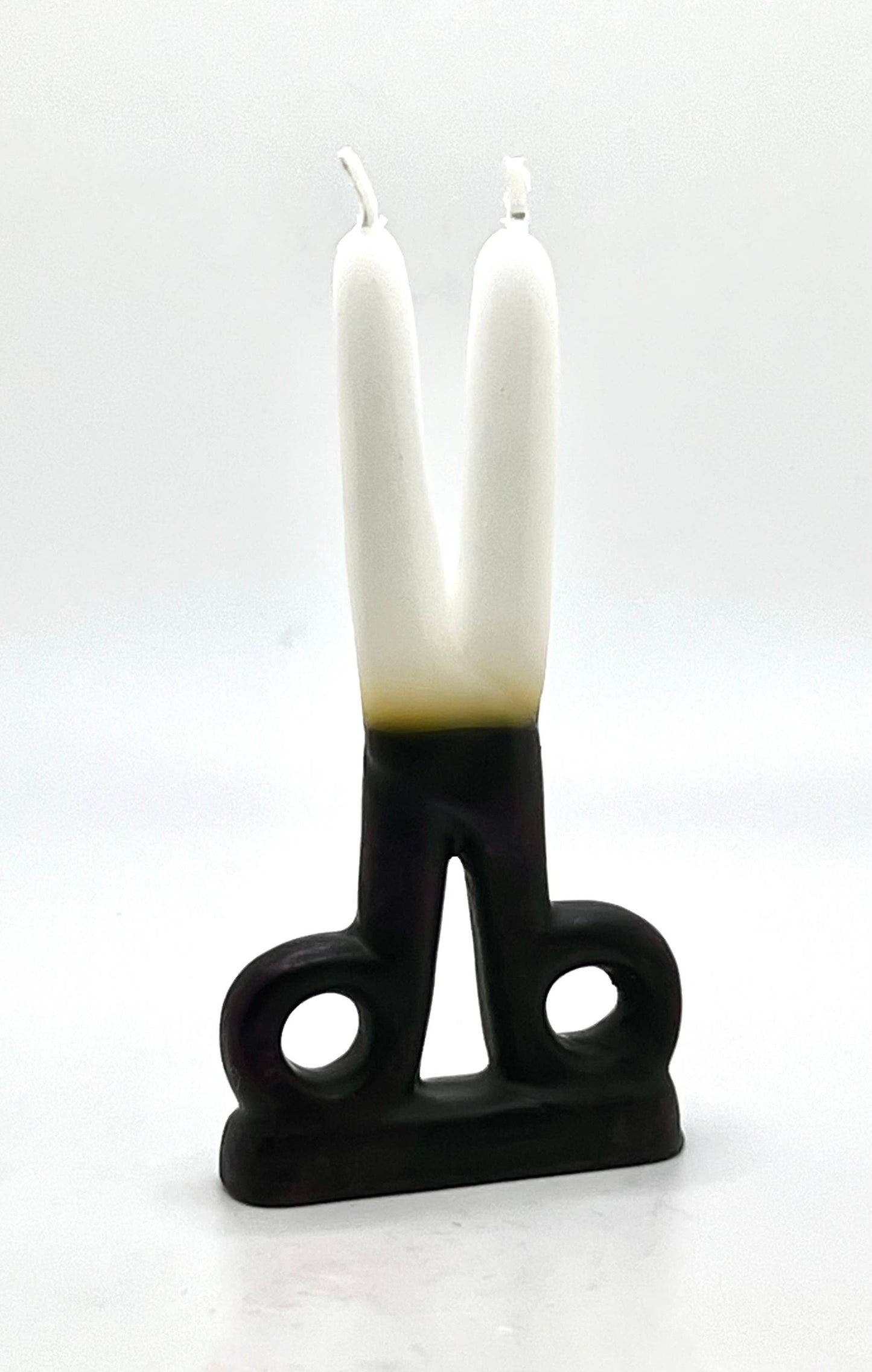 Scissors Candle White and Black reversible 5-6"