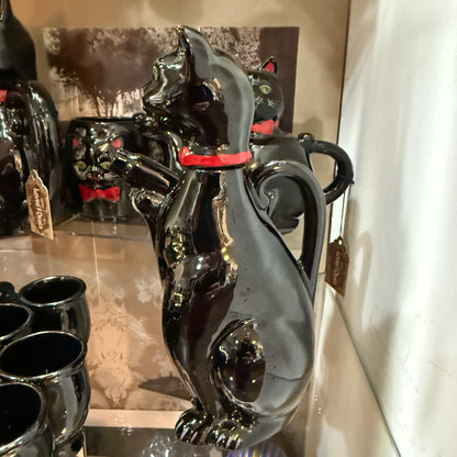 Antique 1940’s Black Cat Decanter Set