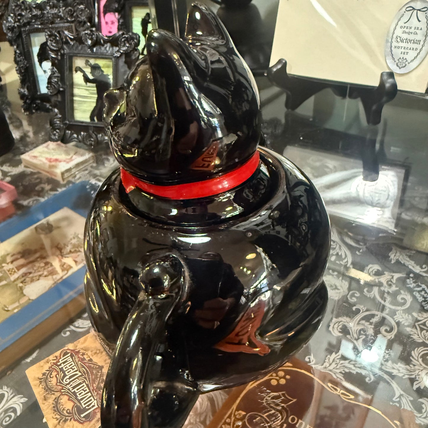 Antique Black Cat Teapot Excellent Condition