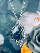 Load image into Gallery viewer, Gothic Victorian Spiderweb Obsidian Spider Web Necklace
