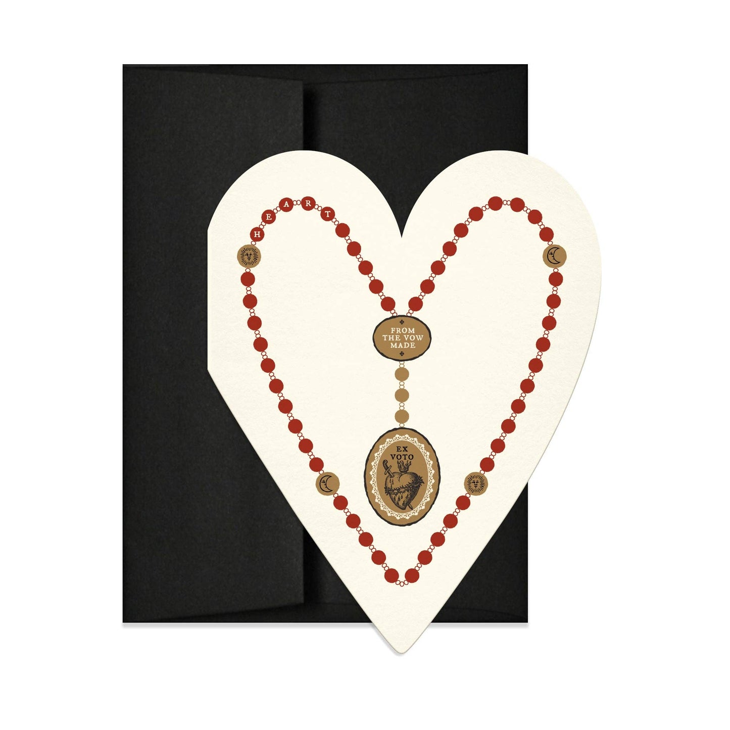 Red Rosary Heart Gift Card