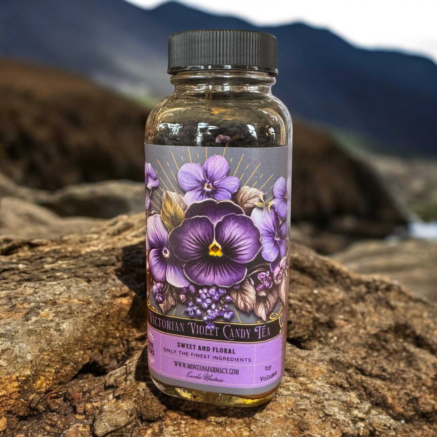 Vintage Victorian Violet Candy Tea Candied French Tea in Jar