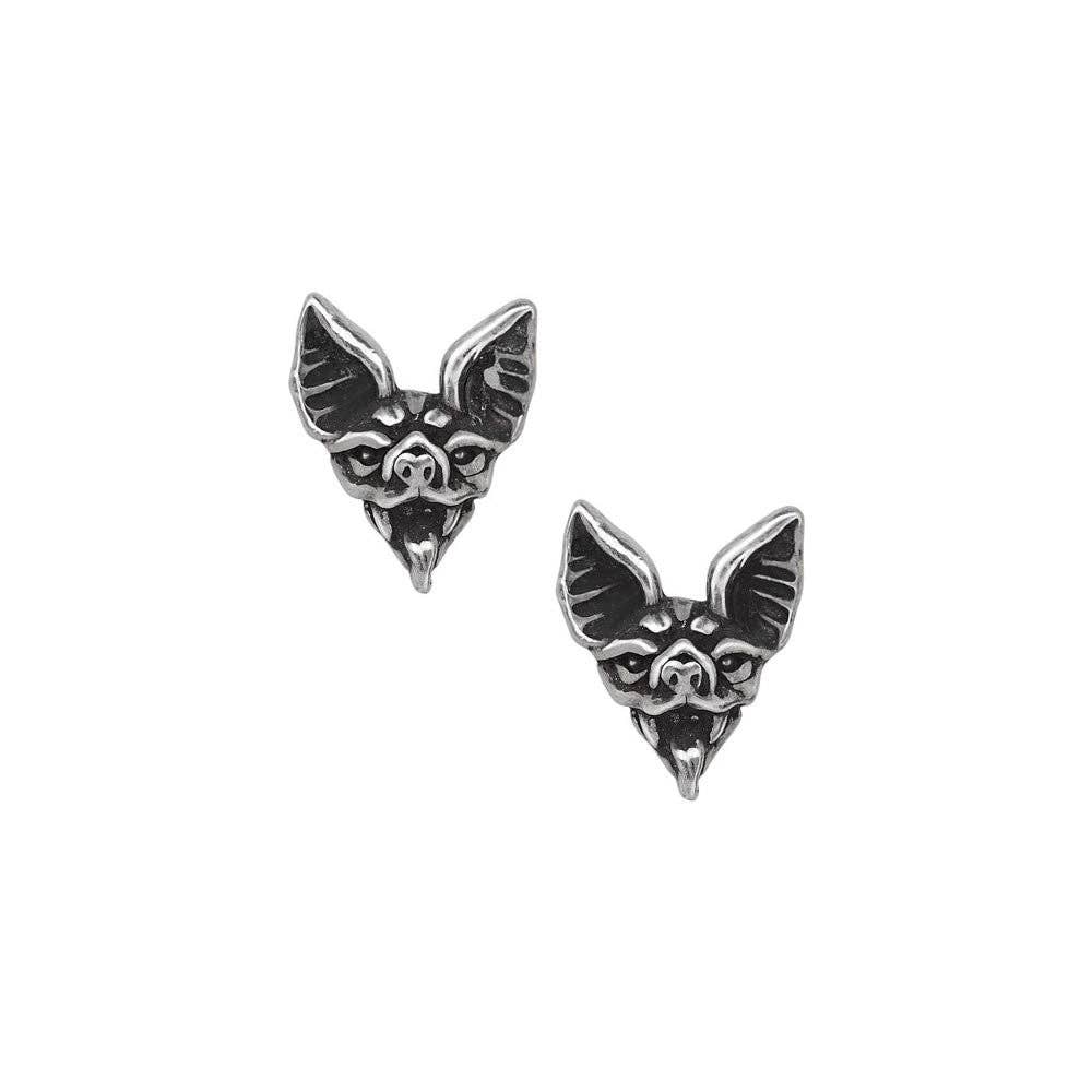 Pewter Bat Stud Earrings
