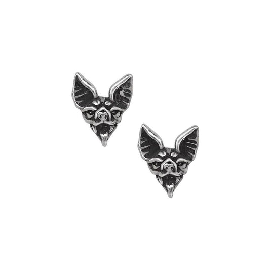 Pewter Bat Stud Earrings