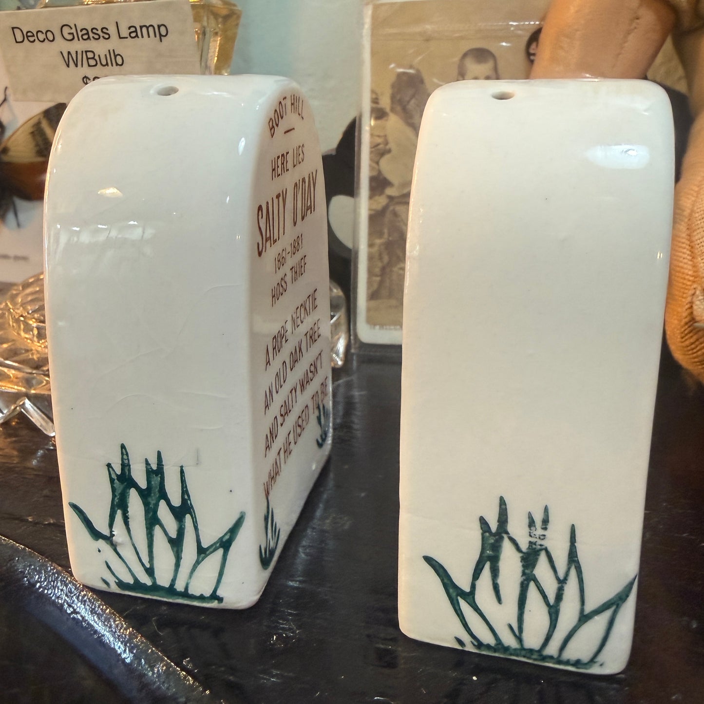 Antique Tombstone Salt & Pepper Set