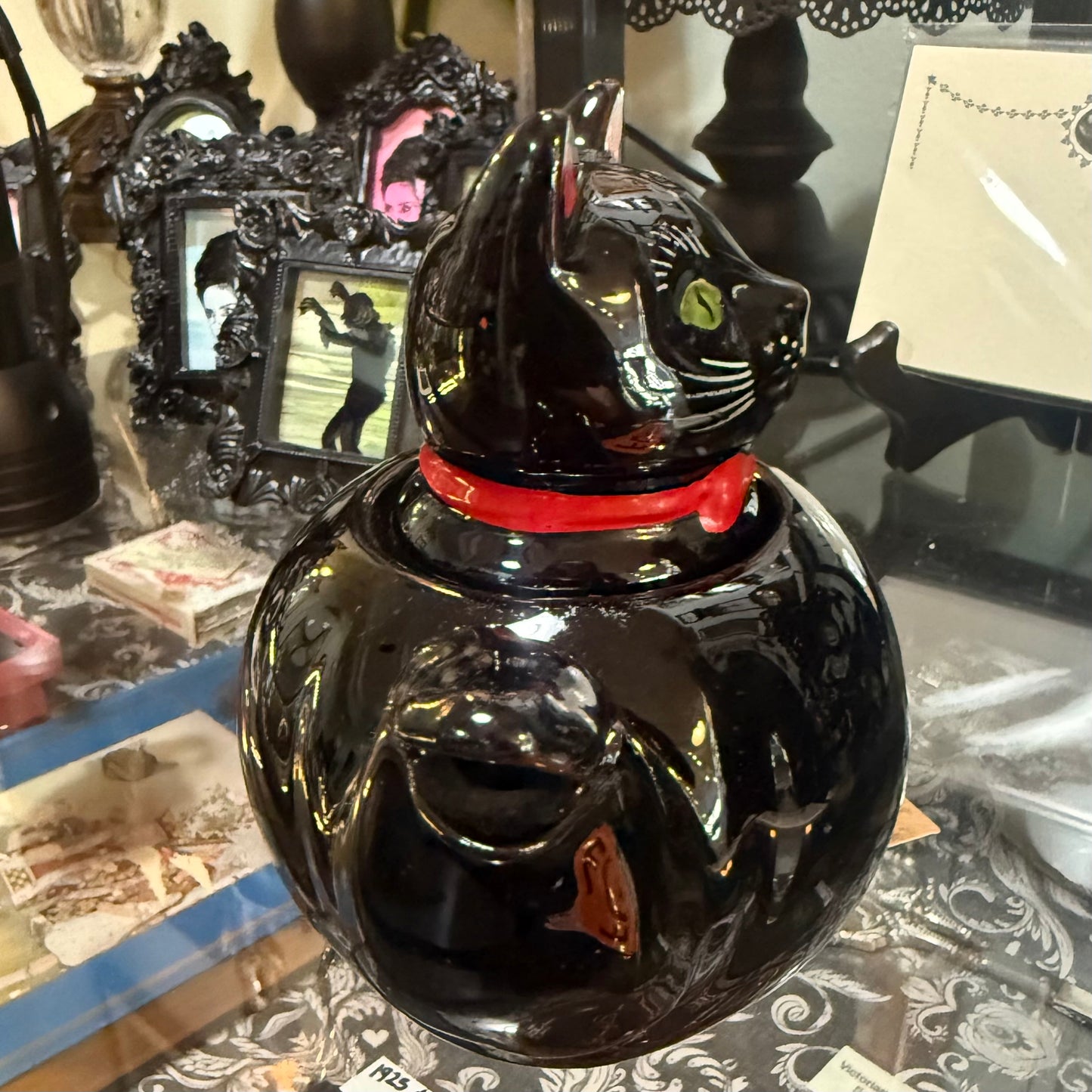 Antique Black Cat Teapot Excellent Condition