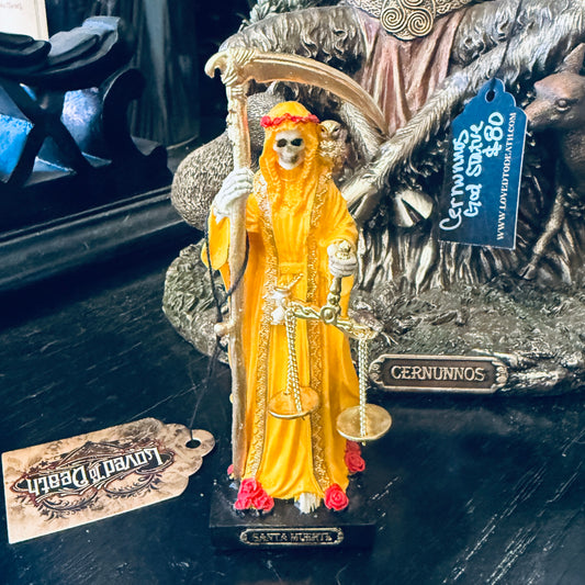 Santa Muerte Altar Figure Yellow Robe 4”