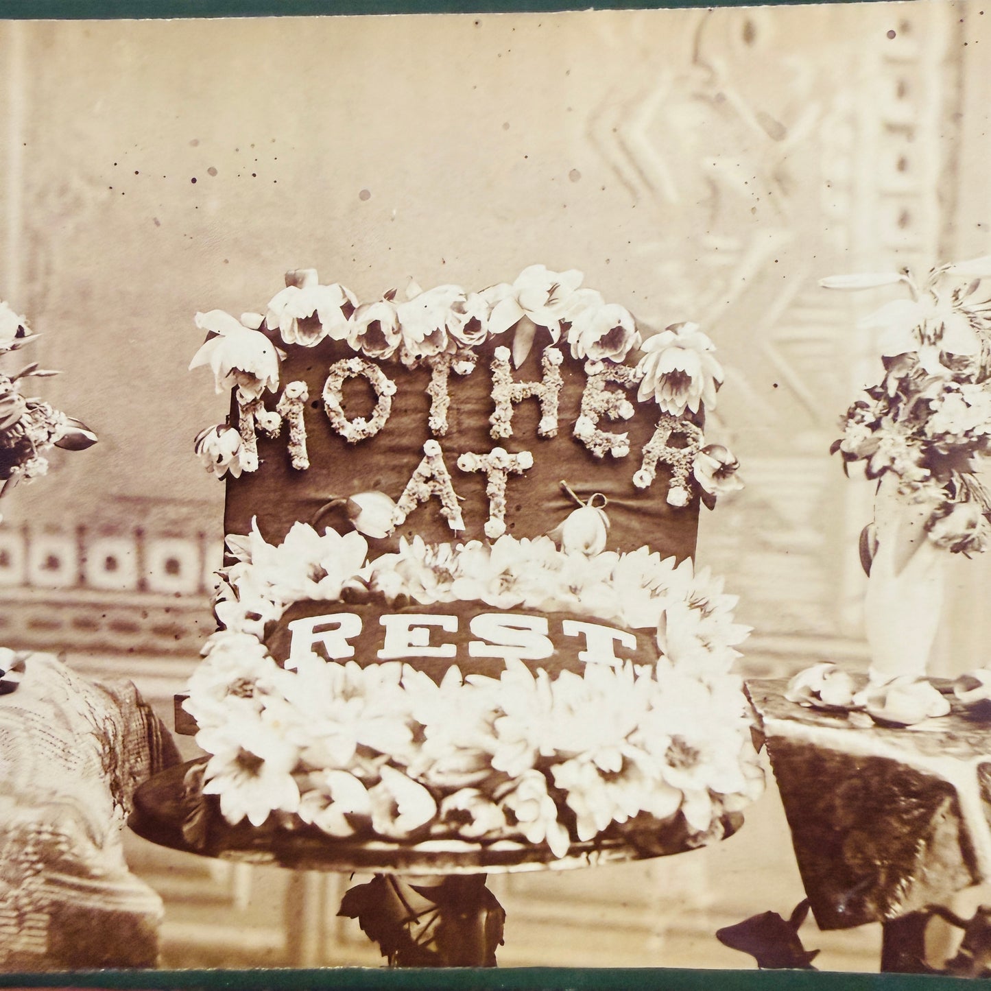 Victorian Memento Mori Mother At Rest Funerary Photograph Card