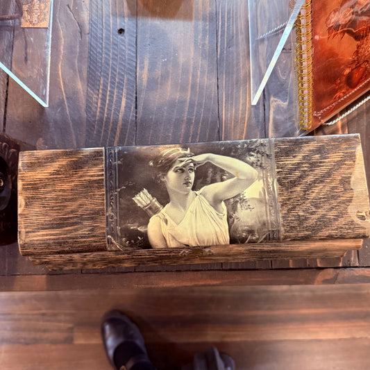 Rare Victorian Celluloid Goddess Artemis Dresser Box