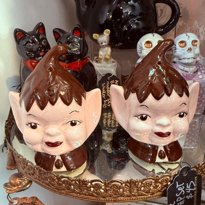 Antique Elf Hand Painted Salt & Pepper Shakers