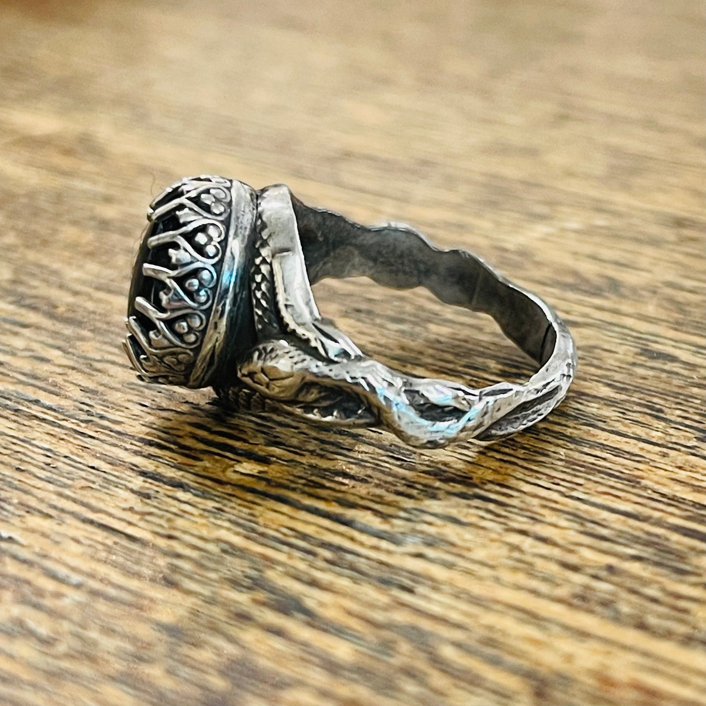 Gothic Victorian Handmade Snake Ring Sterling