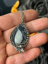 Load image into Gallery viewer, Gothic Victorian Spiderweb Obsidian Spider Web Necklace
