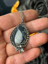 Load image into Gallery viewer, Gothic Victorian Spiderweb Obsidian Spider Web Necklace
