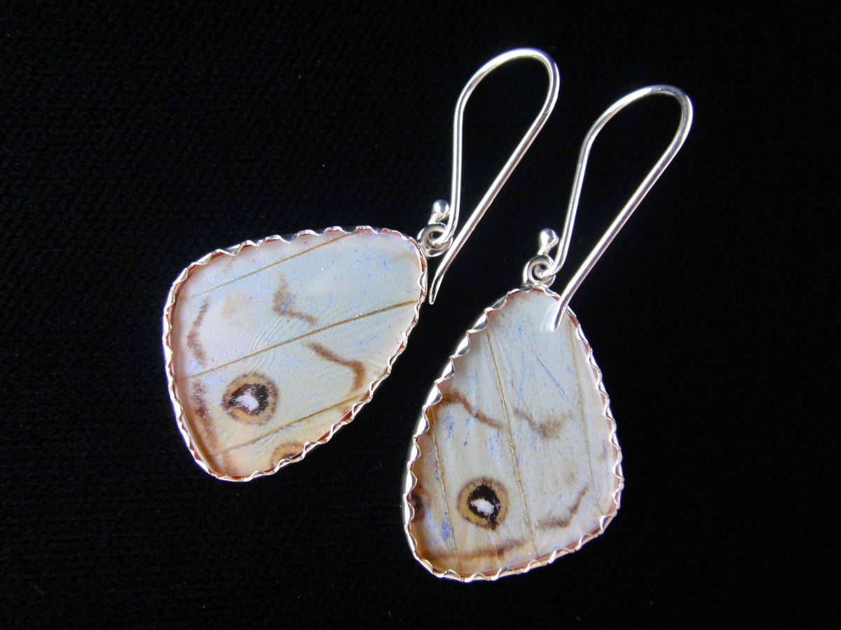 Shimmerwings "Pearl Blue" Sulkowski Butterfly Small Earrings