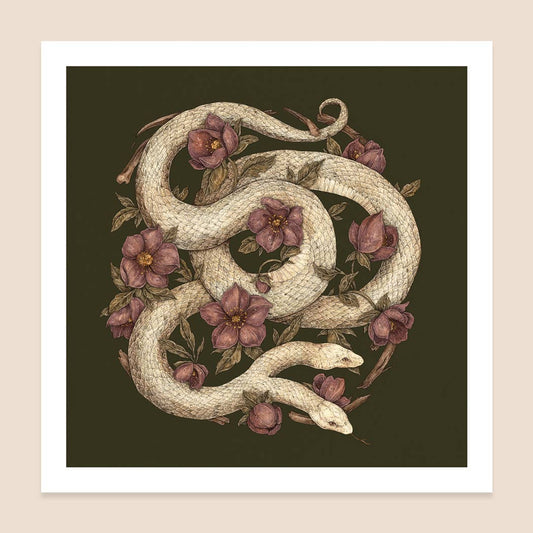 Two-Headed Snake Giclee Print Jessica Roux 8"x 8"