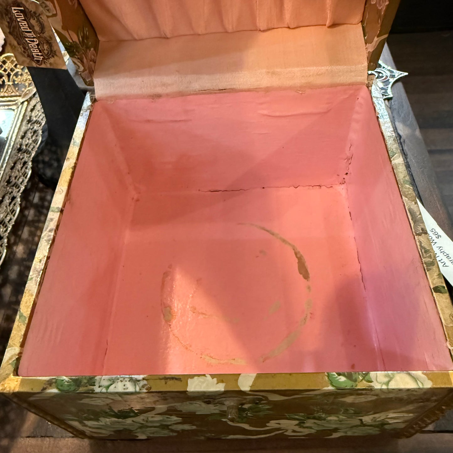 Victorian Floral Celluloid Women Dresser Box