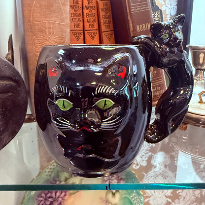 Antique Black Cat Mug Large