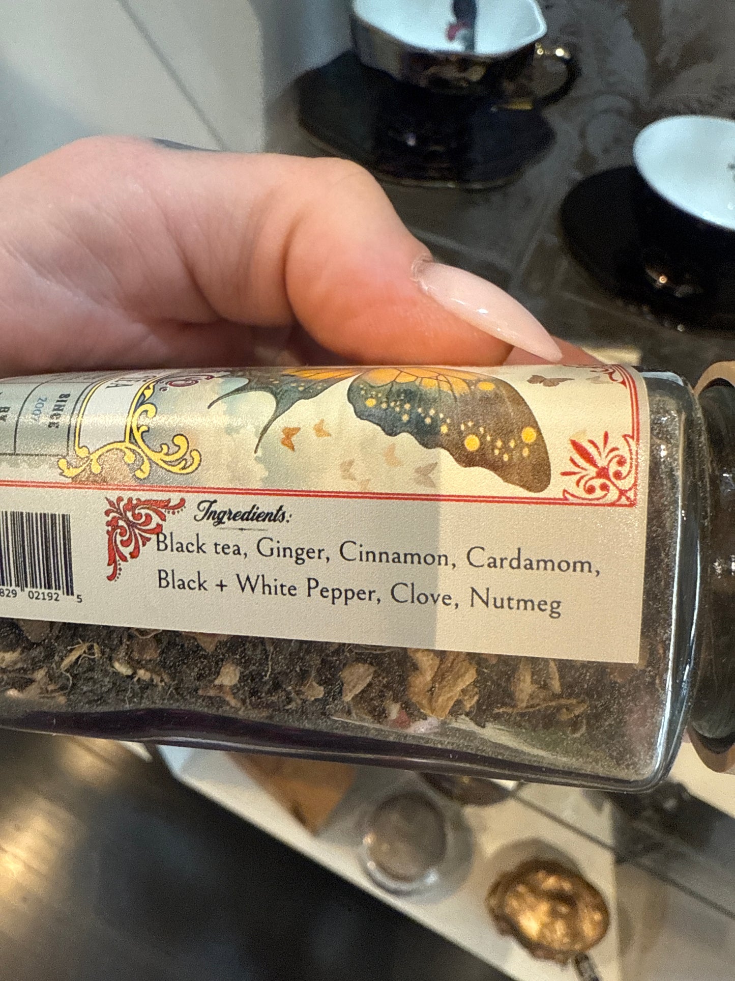 Indigo Chai dark and deep Tea in a glass jar