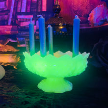 Load image into Gallery viewer, Antique Uranium Glass Candleholder
