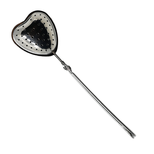 6"L Clamp Style Heart Shape Tea Strainer Stainless Steel 1.7
