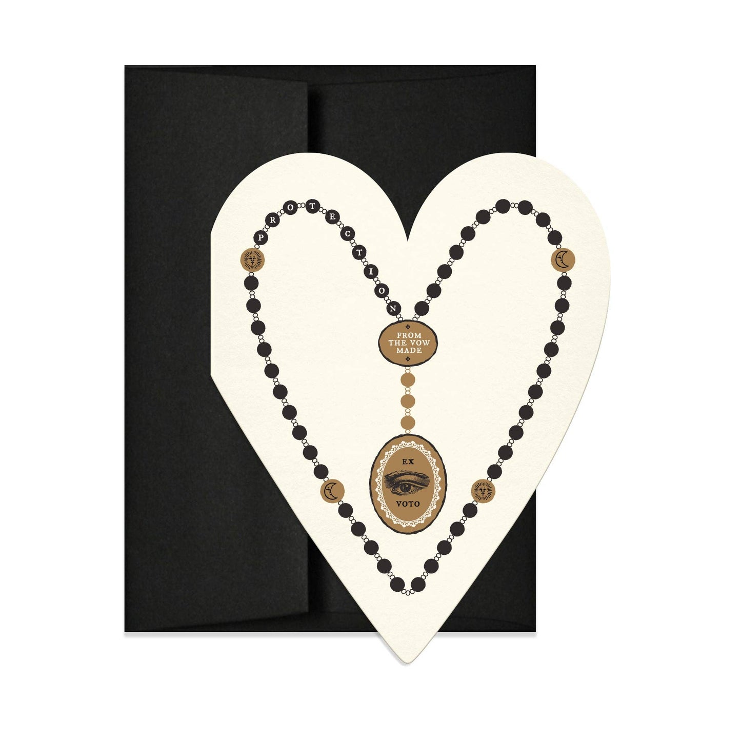 Black Rosary Heart Gift Card