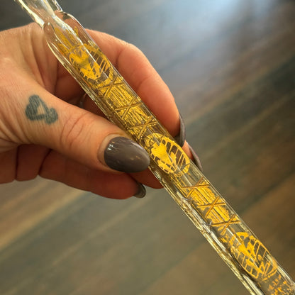Victorian Tear Catcher Lachrymatory Gold Gilt Vial
